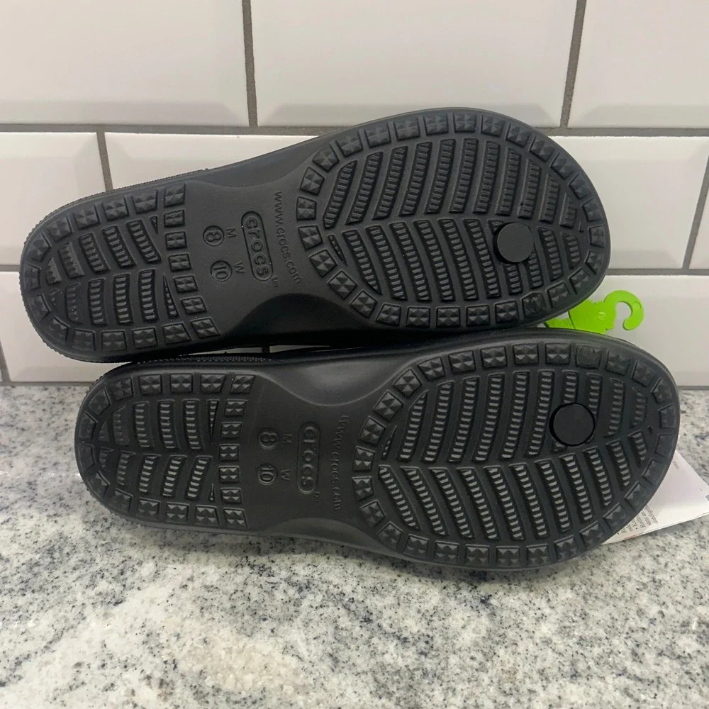 Crocs Womens 10 Baya II Flip Black Athletic Comfort Sandals 208192-001 Sporty‎